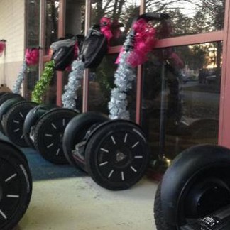 segway decorated with christmas things