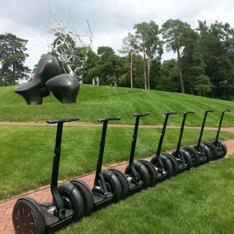 a line of segways parked