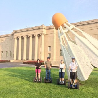 family of four on their segway